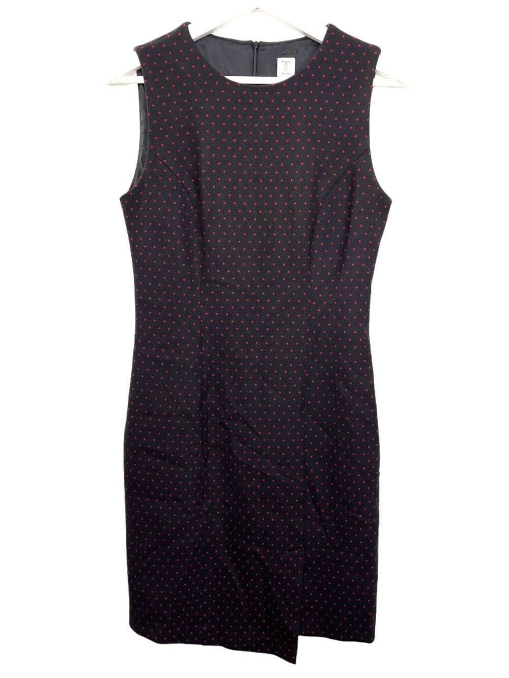 Tristan Sheath Dress Womens 4 Black Red Polka Dot Career Stretch